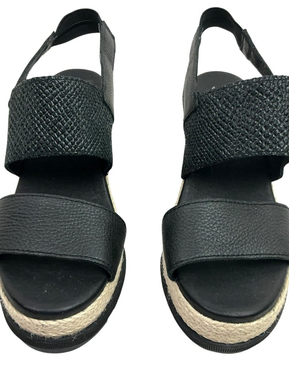 Sorel Joanie ll Slingback Platform Wedge Espadrille Sandals Womens 7.5 Black NEW - Picture 3 of 13